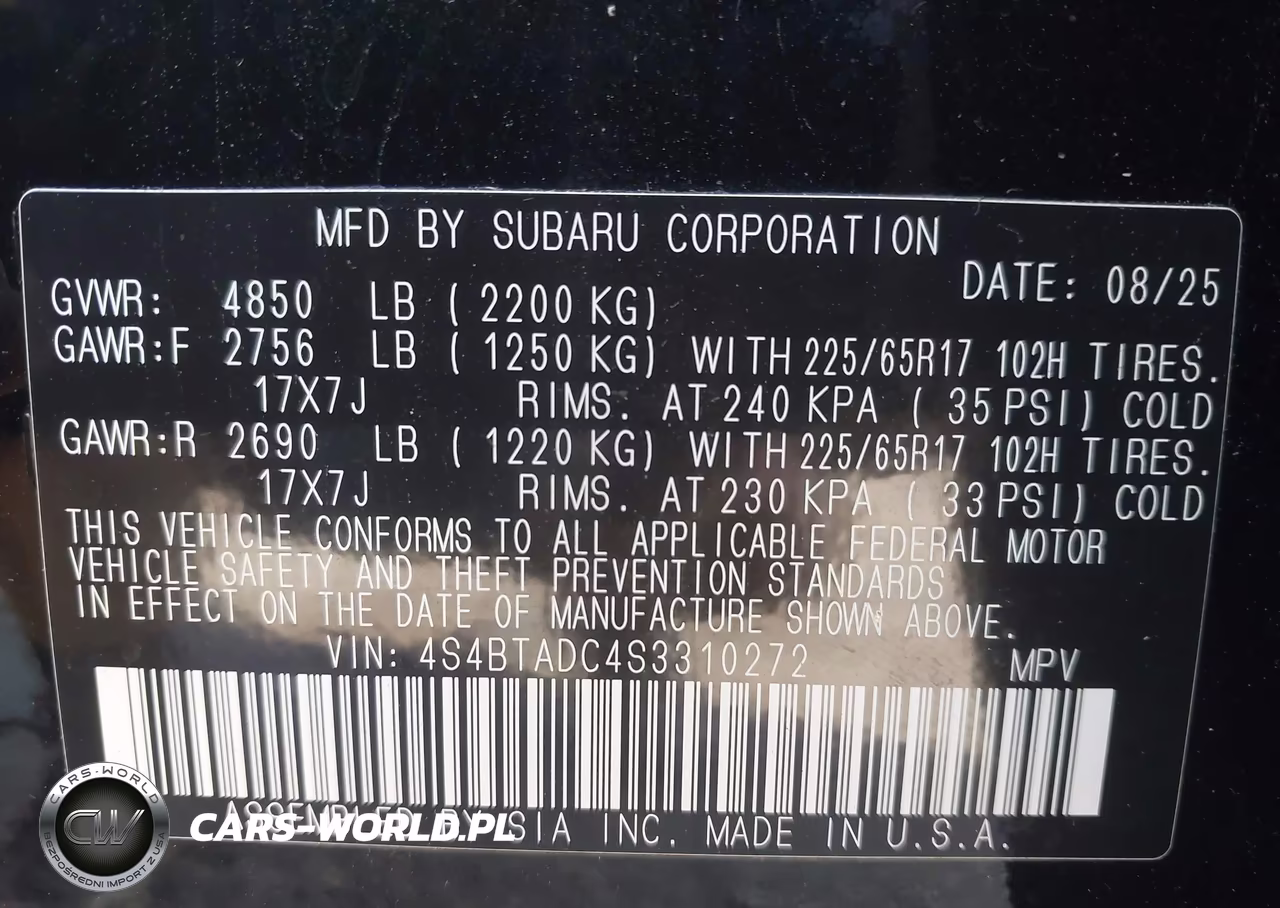2025 Subaru Outback Premium VIN:4S4BTADC4S3310272 - 9