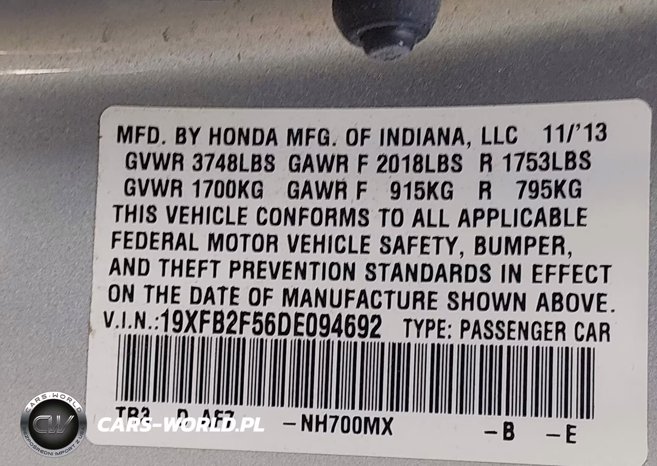 2013 Honda Civic Lx VIN:19XFB2F56DE094692 - 9