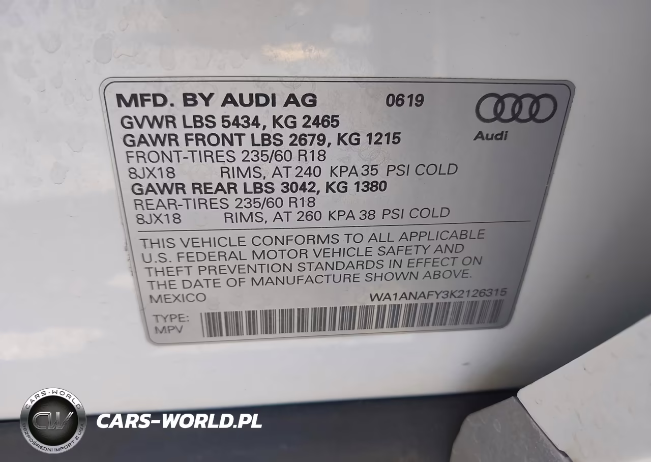 2019 Audi Q5 45 Premium VIN:WA1ANAFY3K2126315 - 9