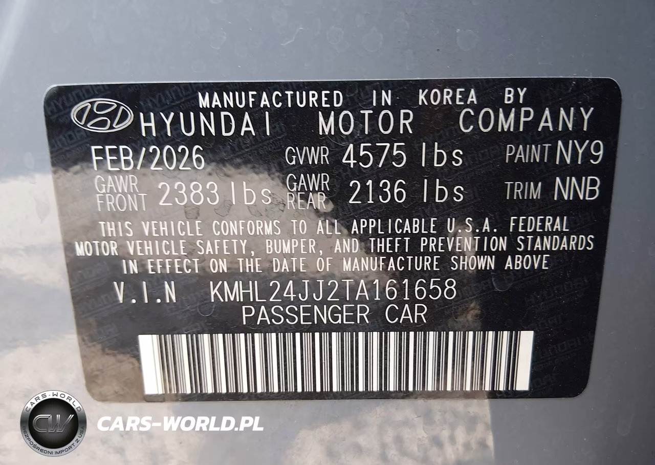 2026 Hyundai Sonata Hybrid Blue VIN:KMHL24JJ2TA161658 - 9