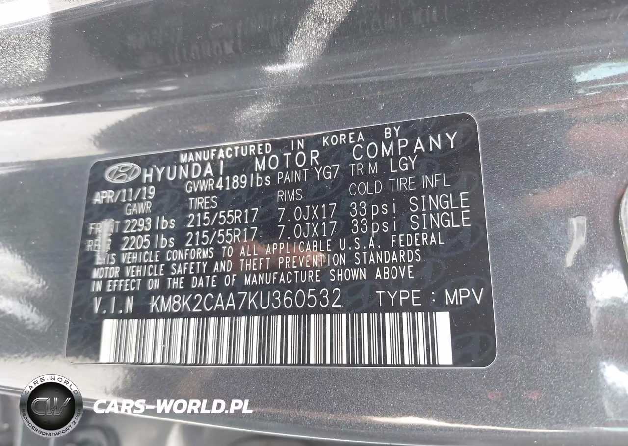 2019 Hyundai Kona Sel VIN:KM8K2CAA7KU360532 - 9
