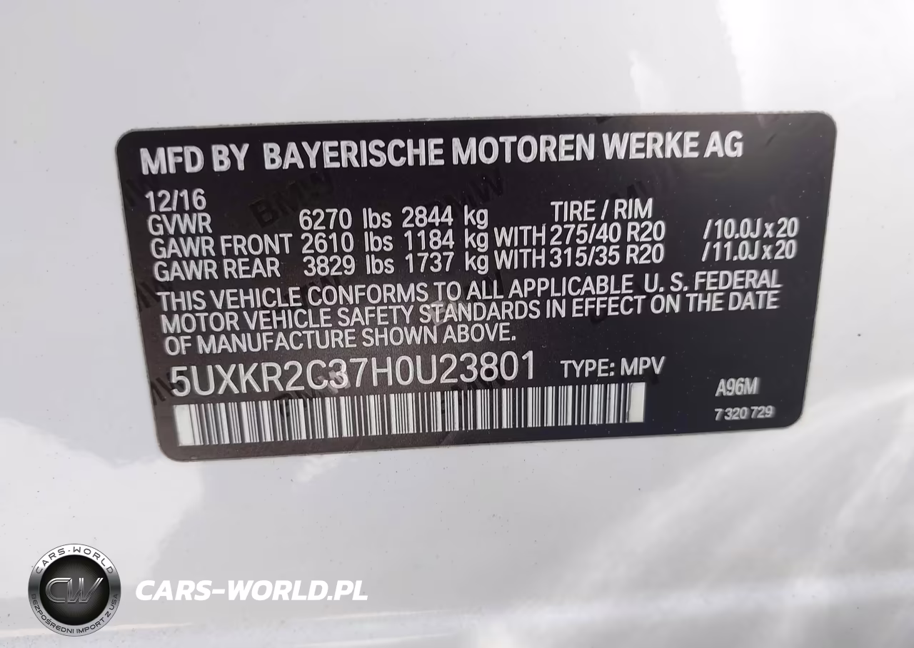 2017 BMW X5 Sdrive35I VIN:5UXKR2C37H0U23801 - 9