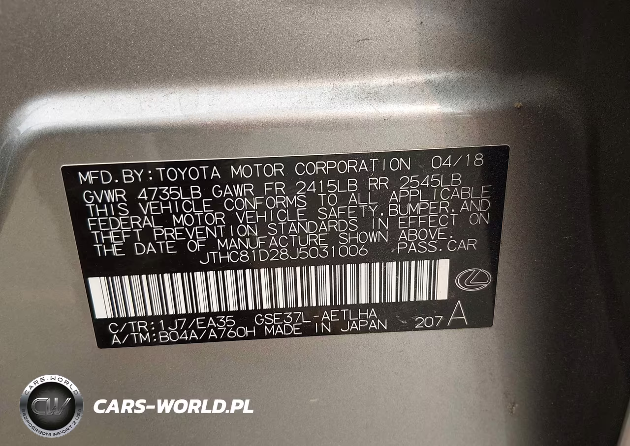 2018 Lexus Is 300 VIN:JTHC81D28J5031006 - 9