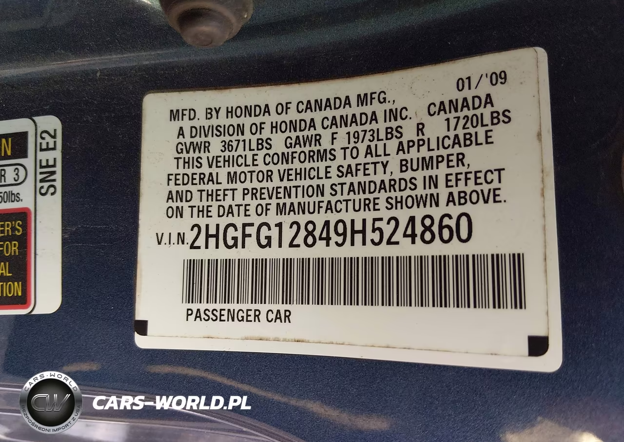 2009 Honda Civic Ex VIN:2HGFG12849H524860 - 9