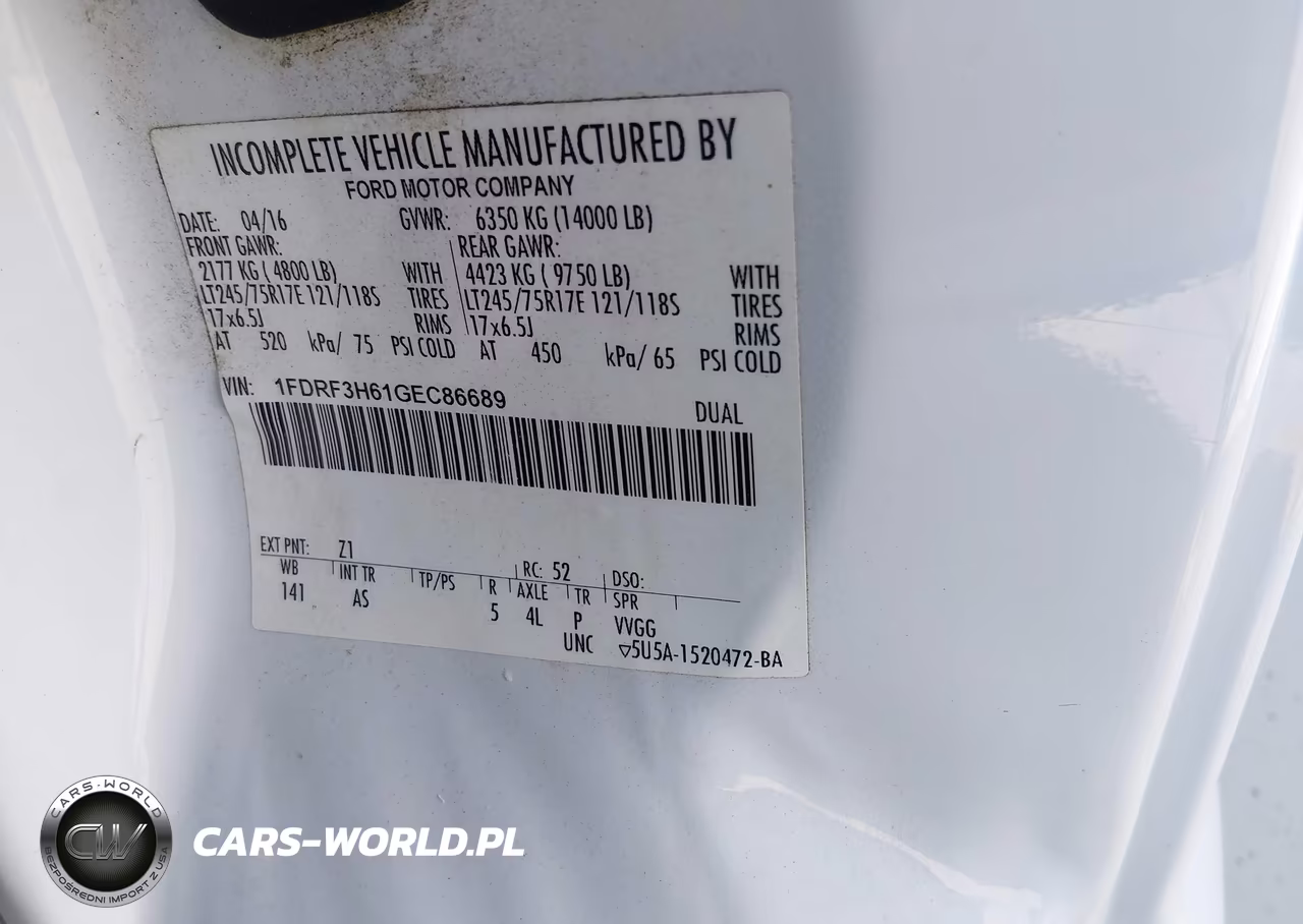 2016 Ford F-350 Chassis Xl VIN:1FDRF3H61GEC86689 - 9