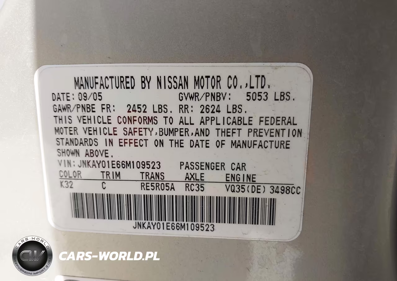2006 Infiniti M35 VIN:JNKAY01E66M109523 - 9