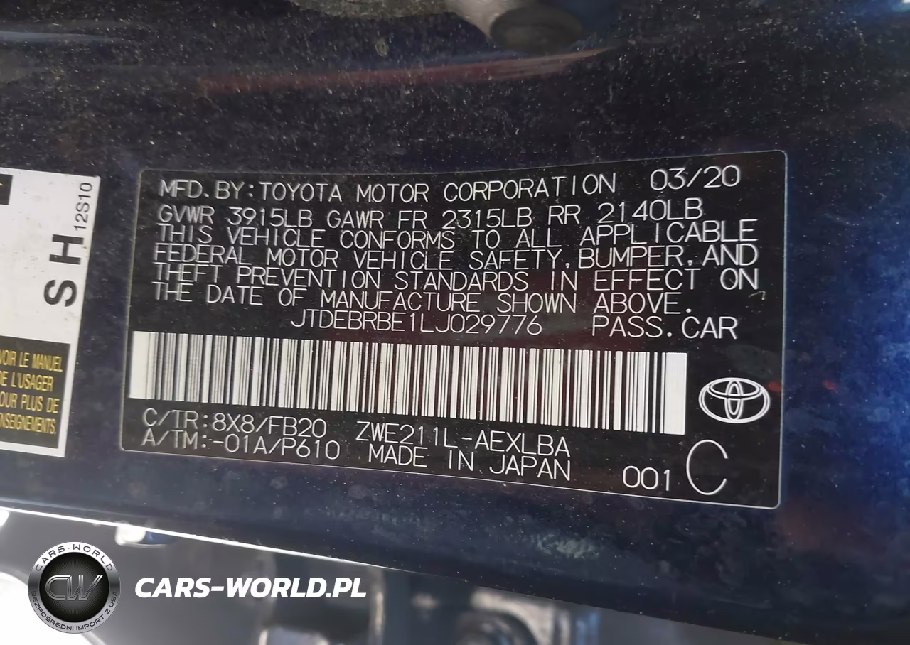 2020 Toyota Corolla Hybrid Le VIN:JTDEBRBE1LJ029776 - 9