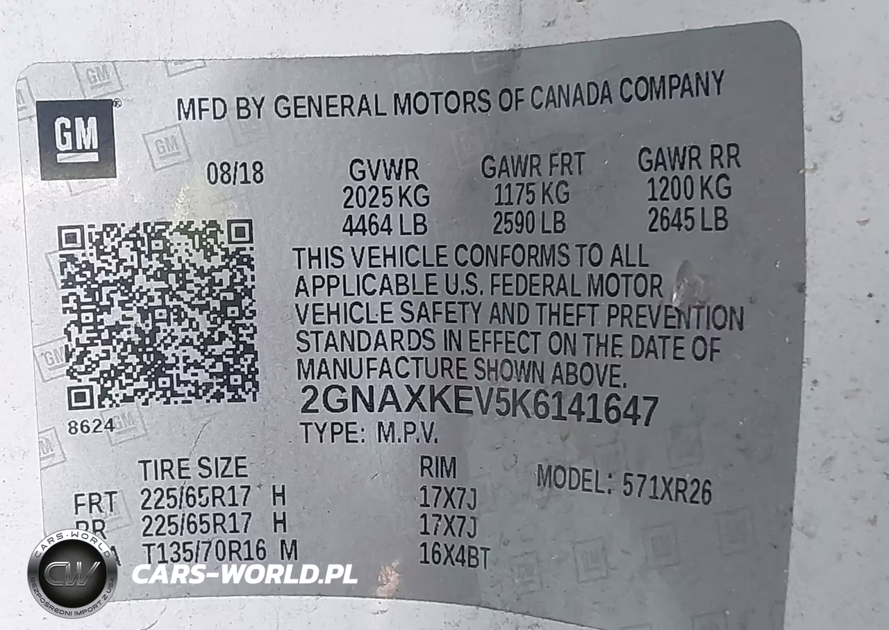 2019 Chevrolet Equinox Lt VIN:2GNAXKEV5K6141647 - 9