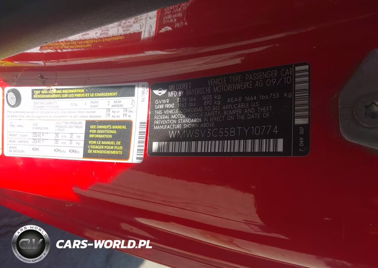 2011 Mini Cooper S VIN:WMWSV3C55BTY10774 - 9