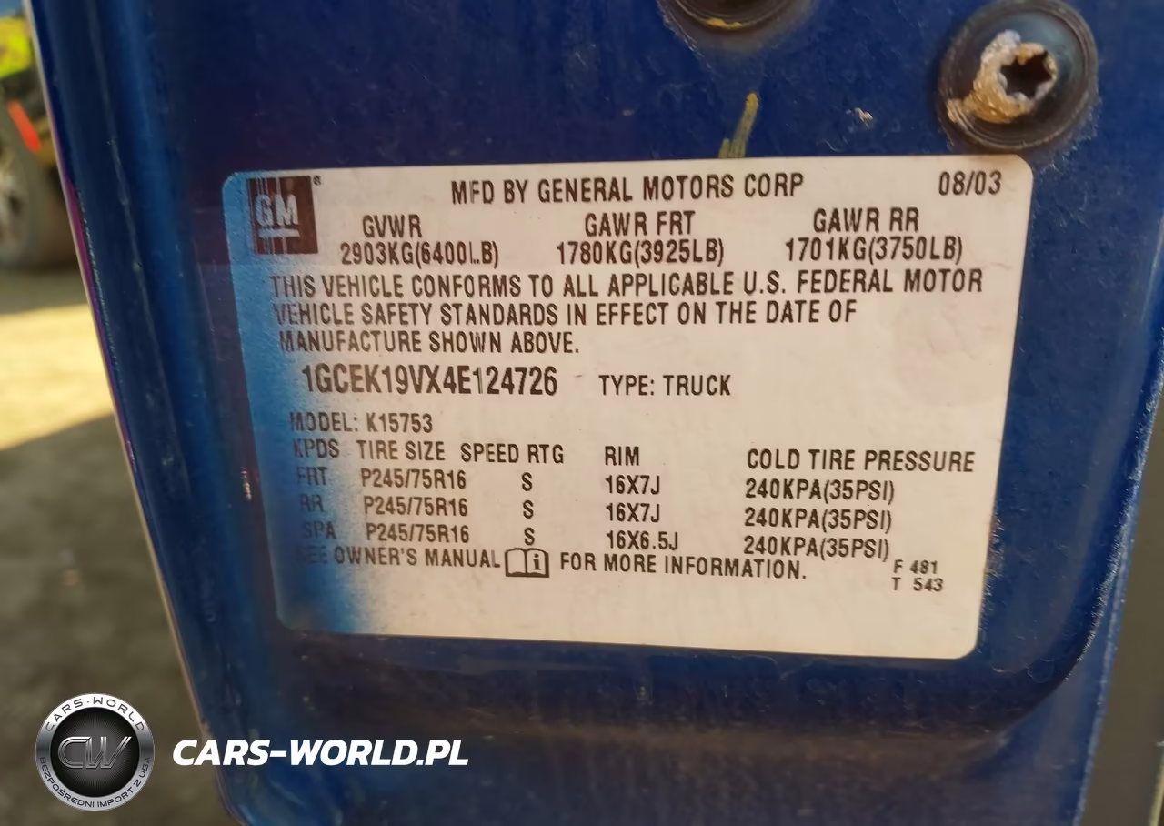 2004 Chevrolet Silverado 1500 Ls VIN:1GCEK19VX4E124726 - 9