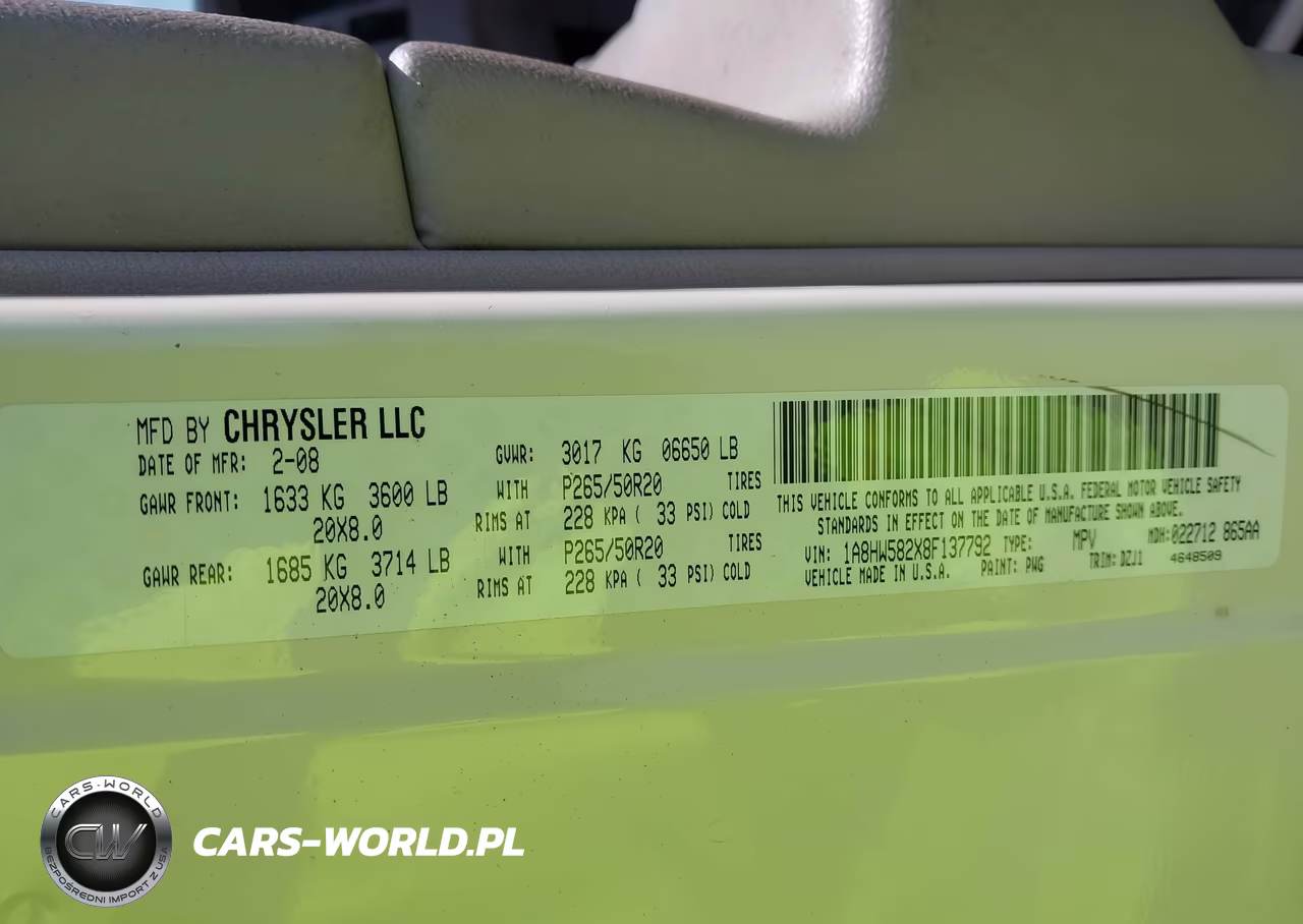 2008 Chrysler Aspen Limited VIN:1A8HW582X8F137792 - 9