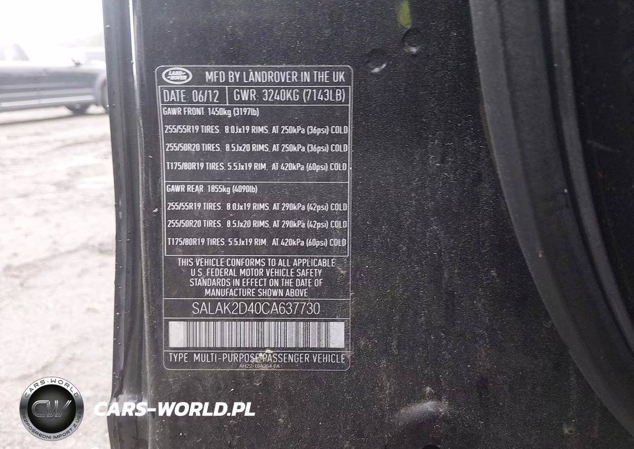 2012 Land Rover Lr4 VIN:SALAK2D40CA637730 - 9