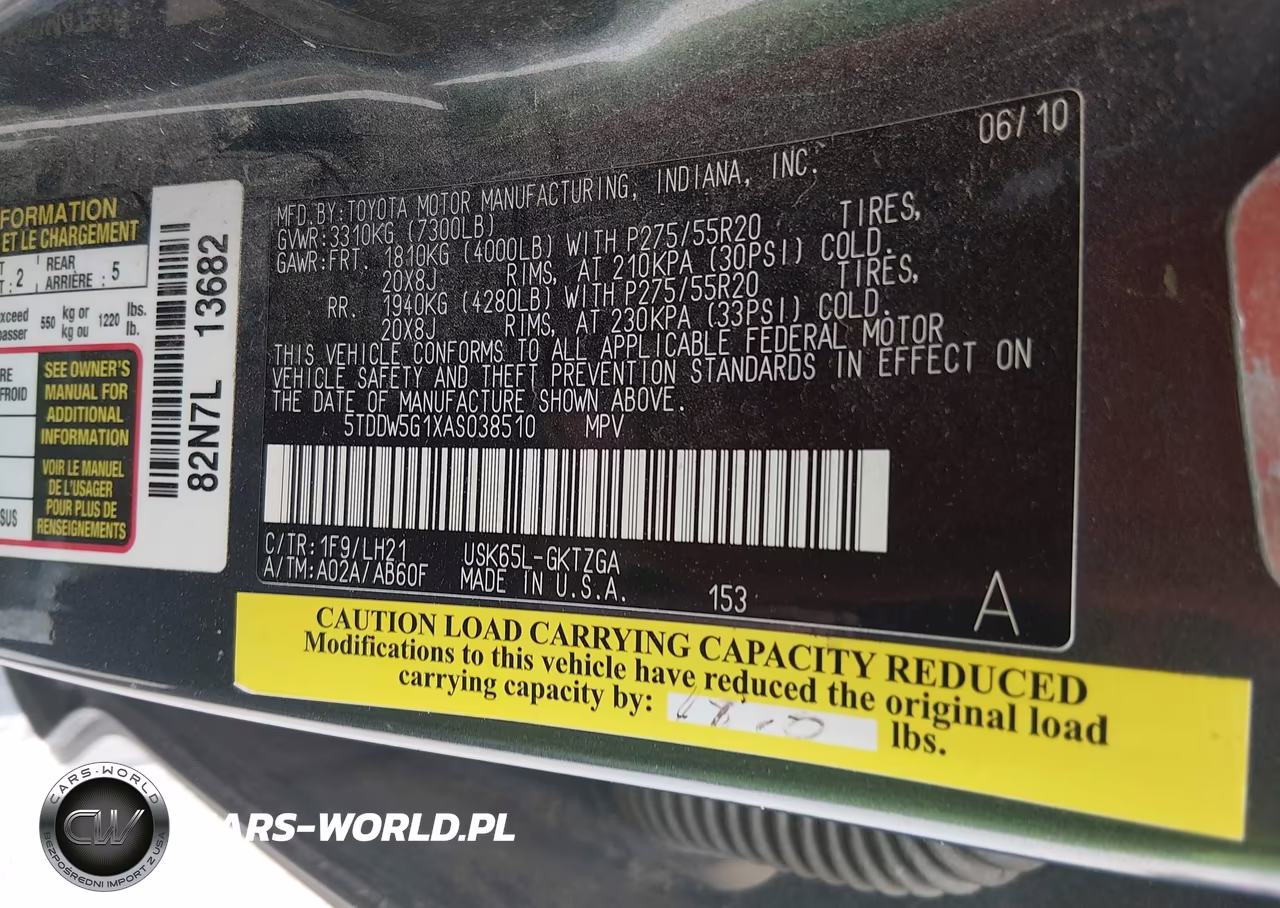 2010 Toyota Sequoia Platinum 5.7L V8 VIN:5TDDW5G1XAS038510 - 9