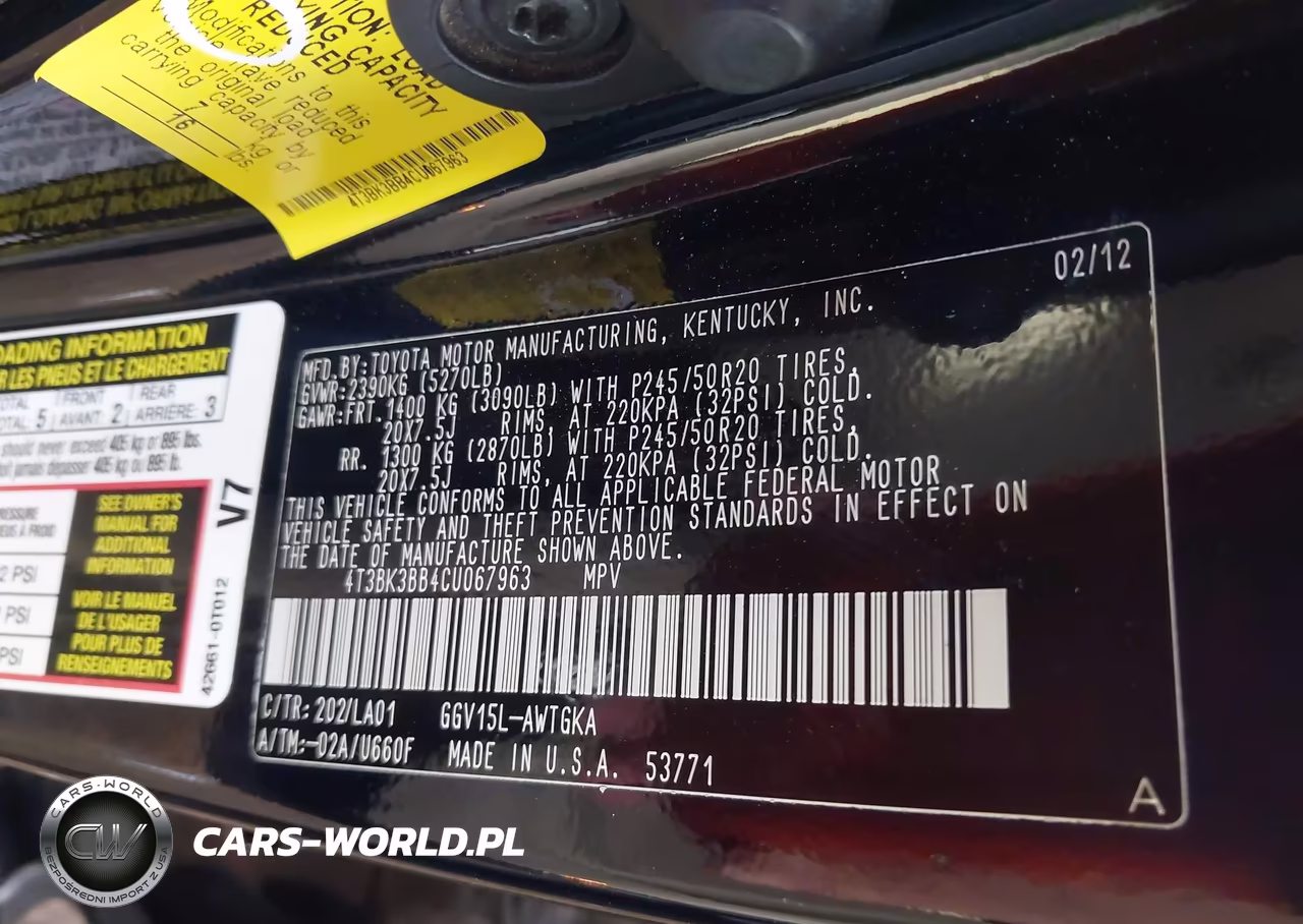 2012 Toyota Venza Limited V6 VIN:4T3BK3BB4CU067963 - 9