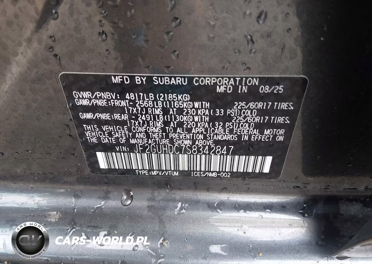 2025 Subaru Crosstrek Premium VIN:JF2GUHDC7S8342847 - 9