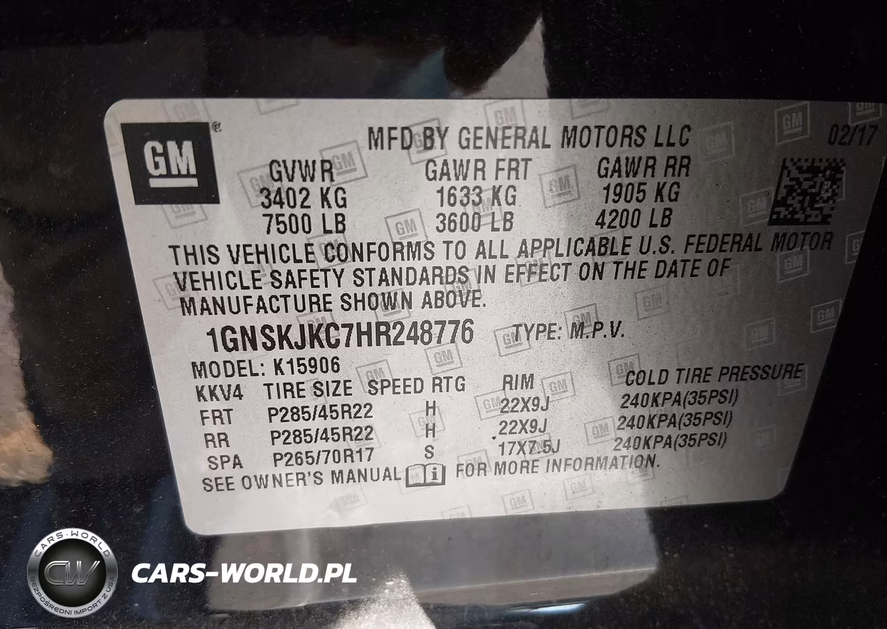 2017 Chevrolet Suburban Premier VIN:1GNSKJKC7HR248776 - 9