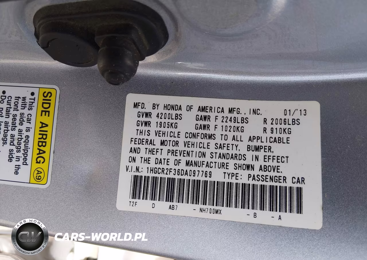 2013 Honda Accord Lx VIN:1HGCR2F36DA097769 - 9