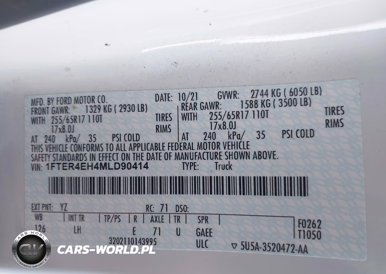 2021 Ford Ranger Xl VIN:1FTER4EH4MLD90414 - 9