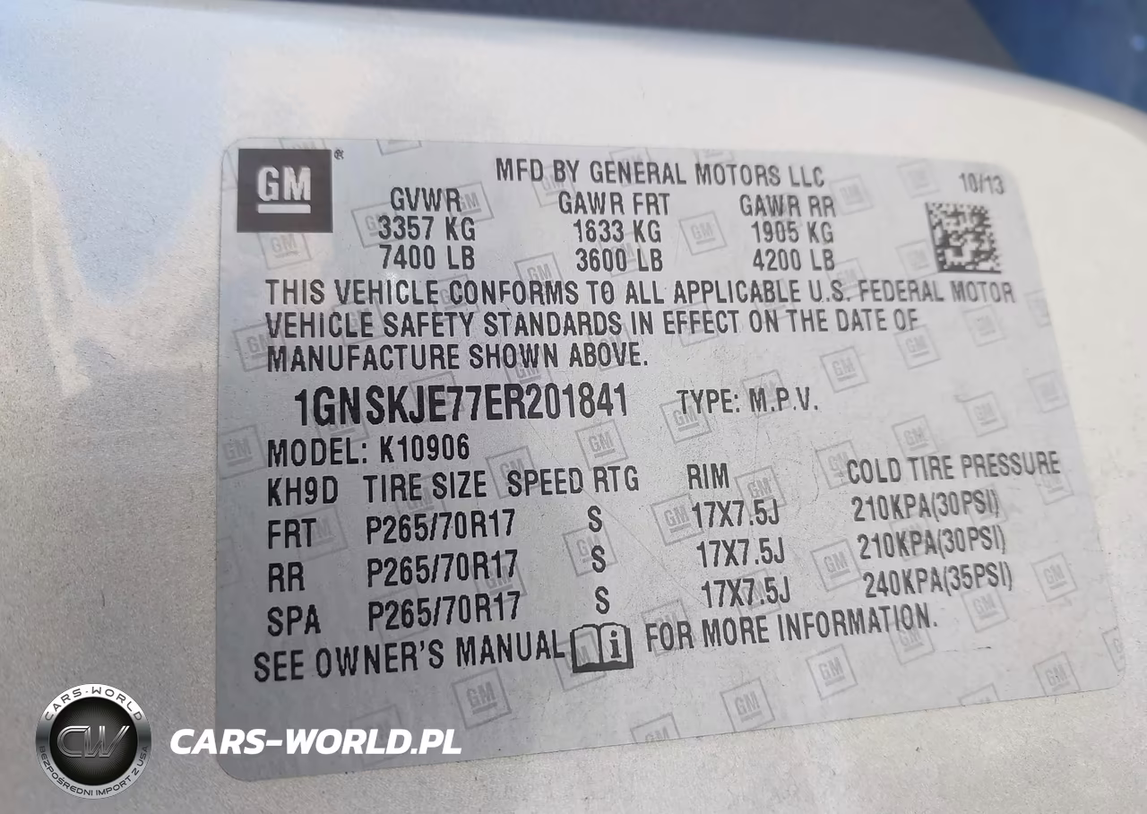 2014 Chevrolet Suburban Lt VIN:1GNSKJE77ER201841 - 9