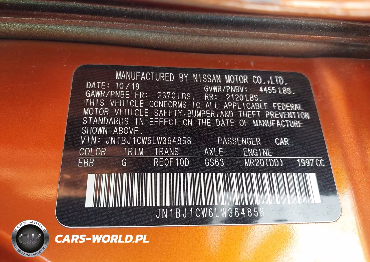 2020 Nissan Rogue Sport S VIN:JN1BJ1CW6LW364858 - 9