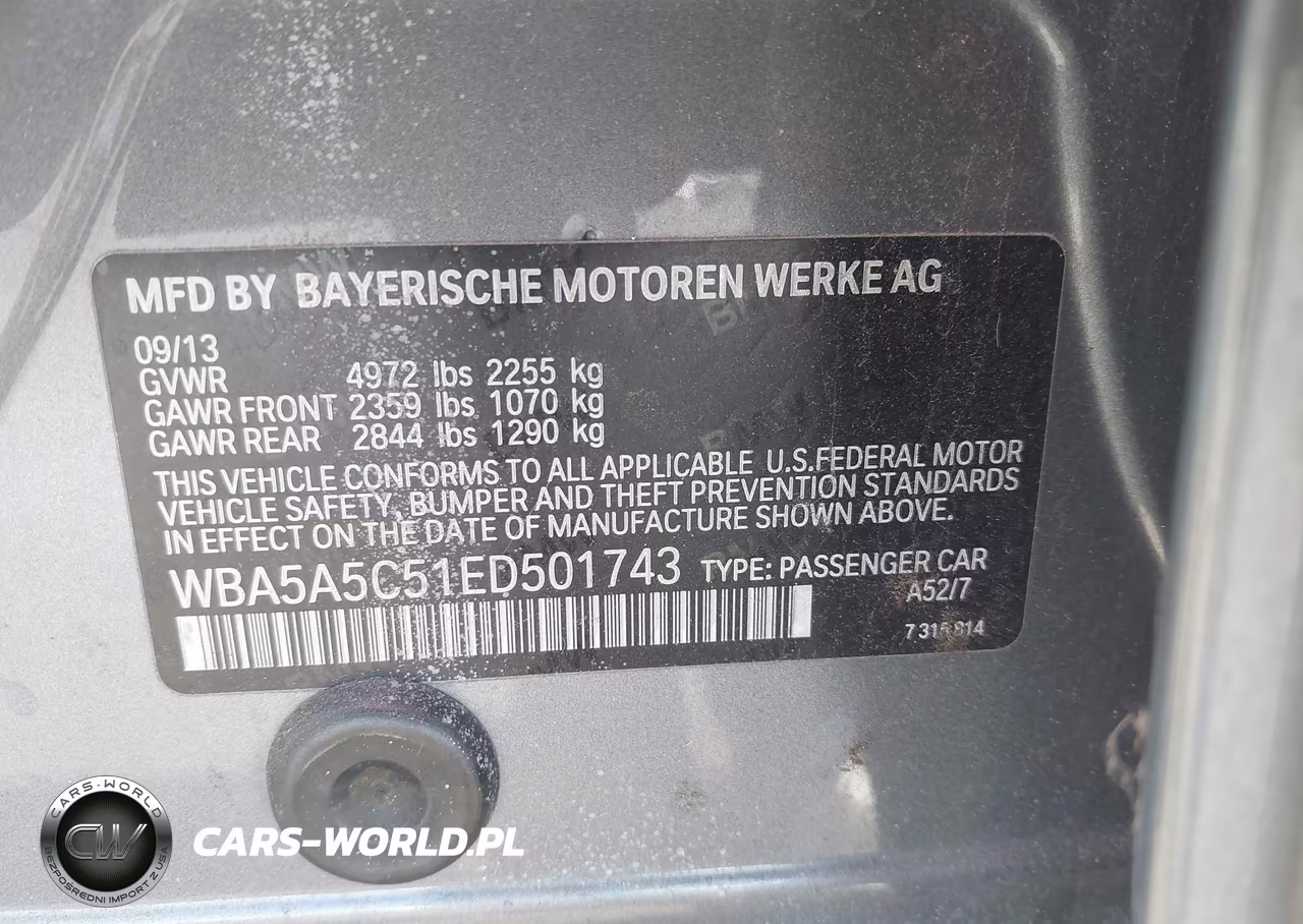 2014 BMW 528I VIN:WBA5A5C51ED501743 - 9