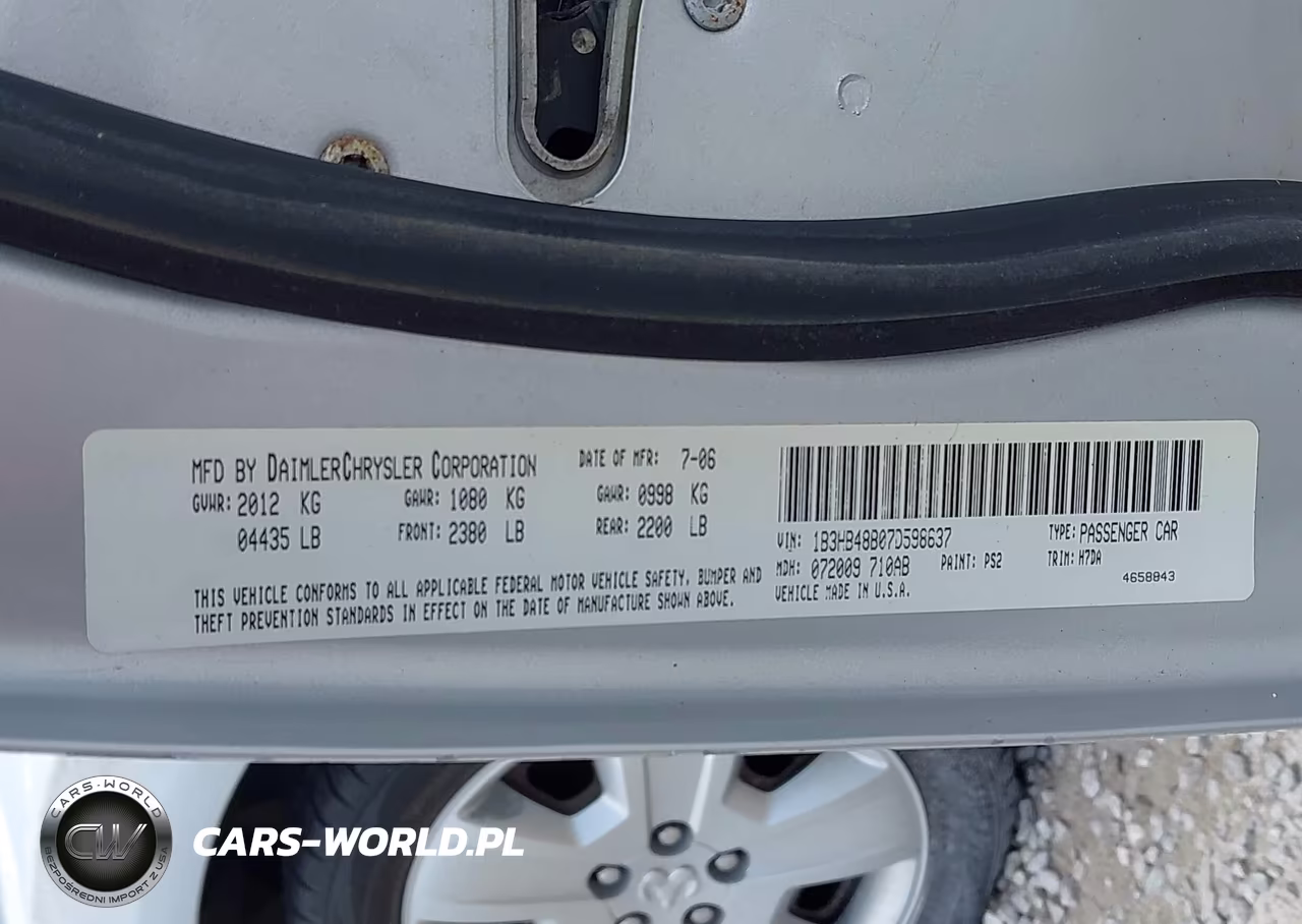 2007 Dodge Caliber Sxt VIN:1B3HB48B07D598637 - 9