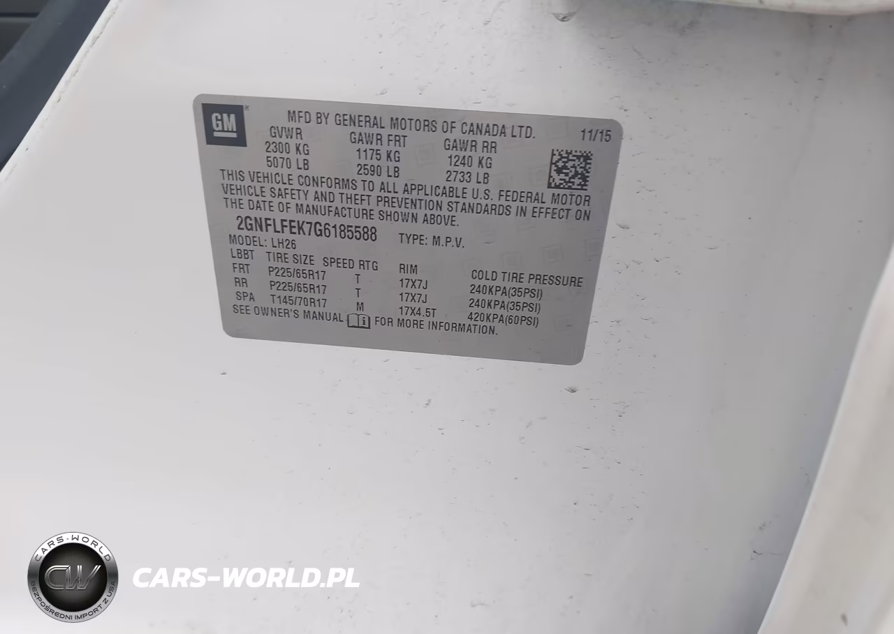 2016 Chevrolet Equinox Lt VIN:2GNFLFEK7G6185588 - 9
