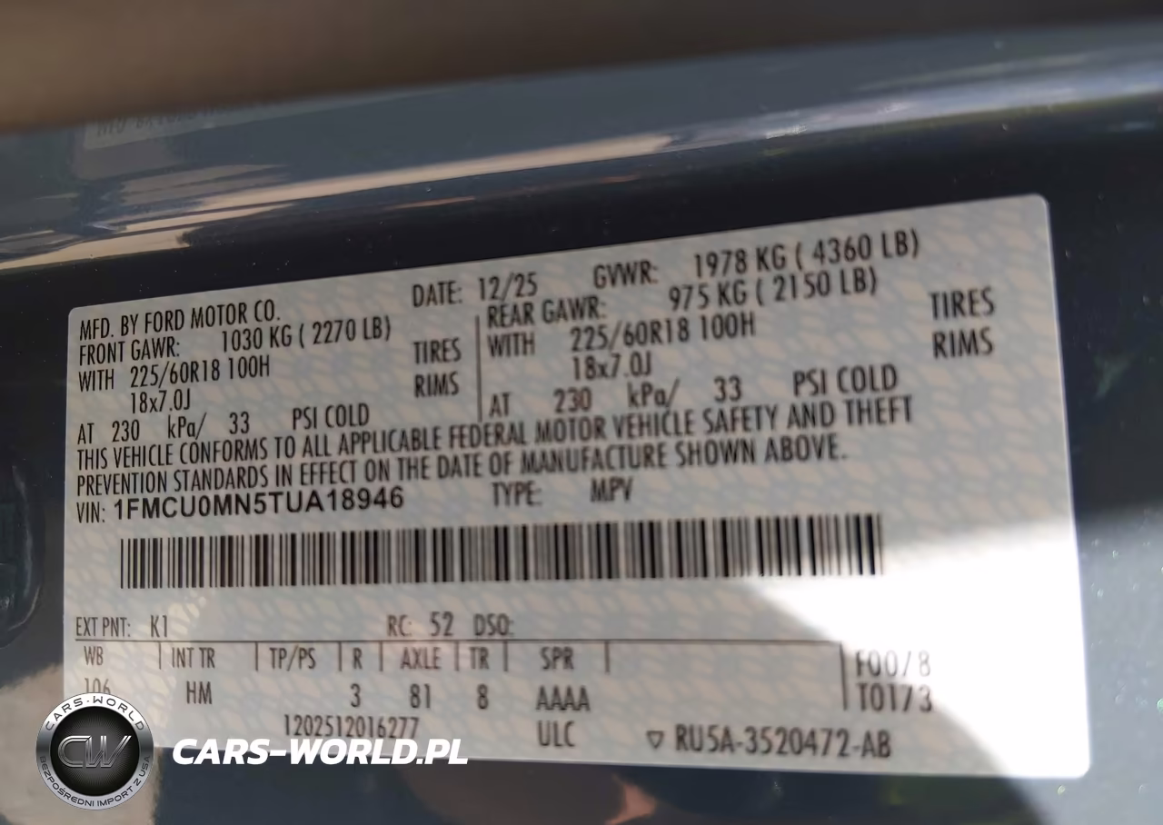 2026 Ford Escape St-Line VIN:1FMCU0MN5TUA18946 - 9