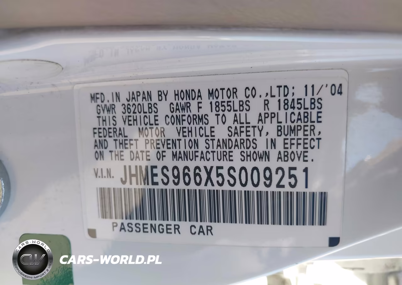 2005 Honda Civic Hybrid VIN:JHMES966X5S009251 - 9