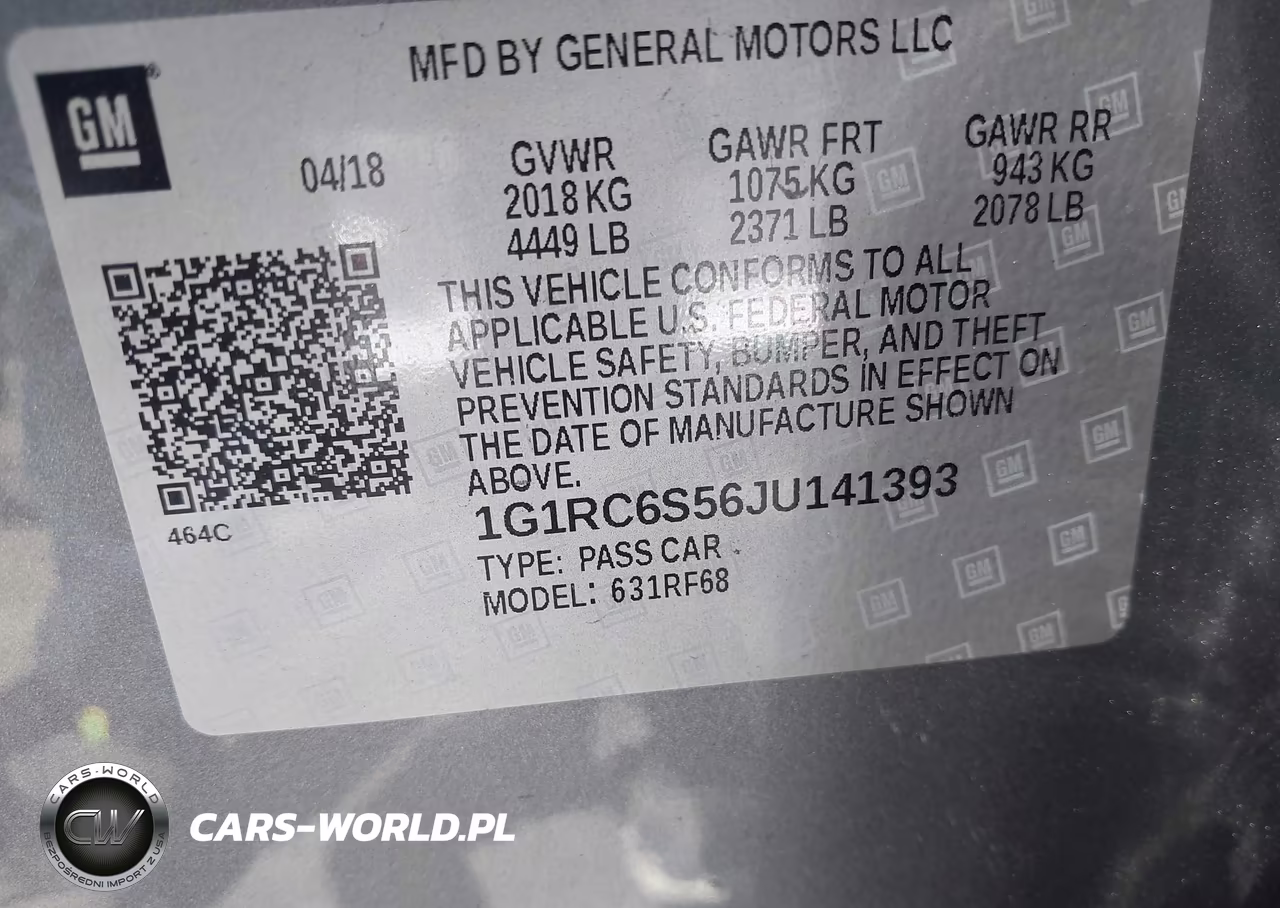2018 Chevrolet Volt Lt VIN:1G1RC6S56JU141393 - 9