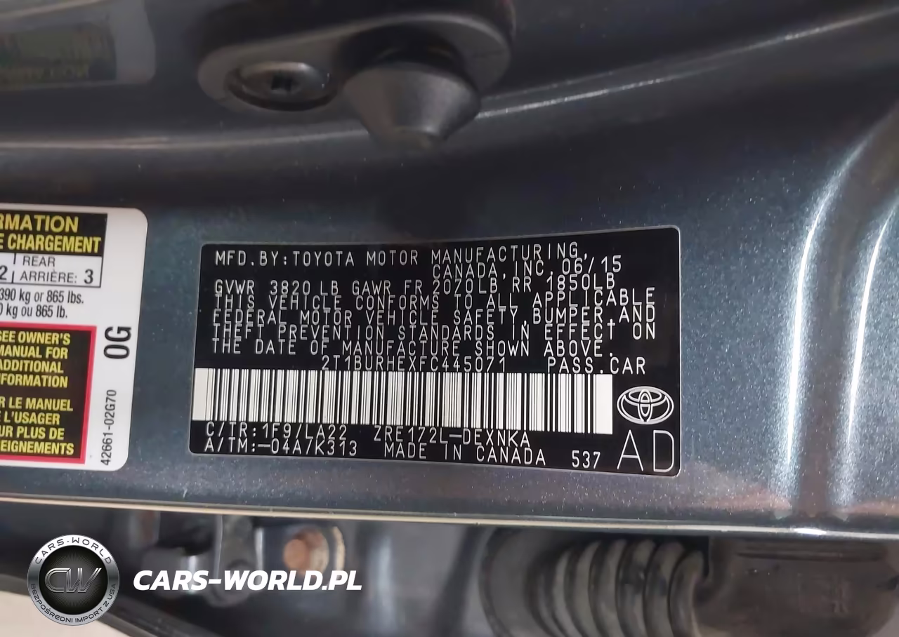 2015 Toyota Corolla Le Premium VIN:2T1BURHEXFC445071 - 9