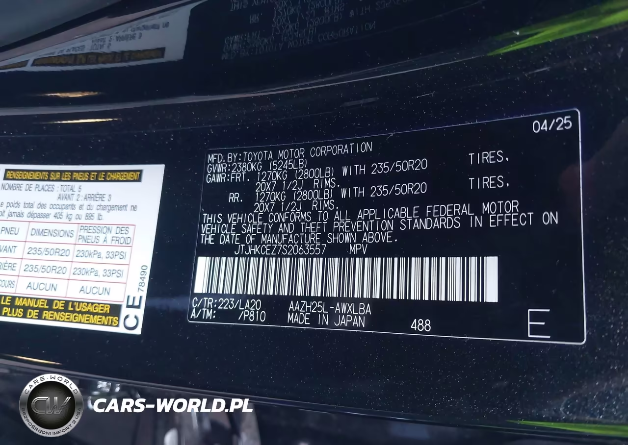 2025 Lexus Nx 350H Luxury VIN:JTJHKCEZ7S2063557 - 9