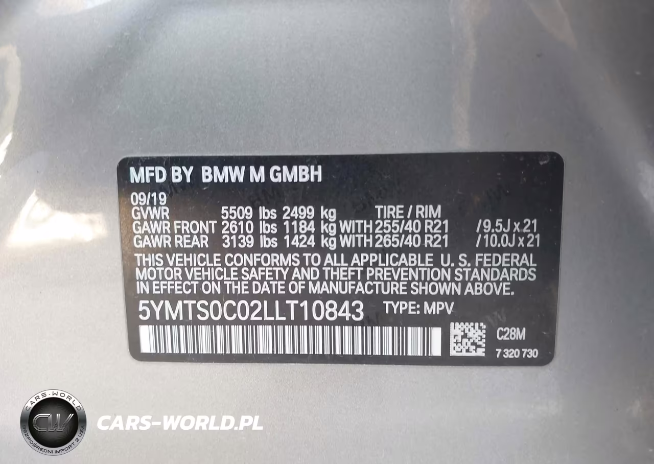 2020 BMW X3 M Competition VIN:5YMTS0C02LLT10843 - 9