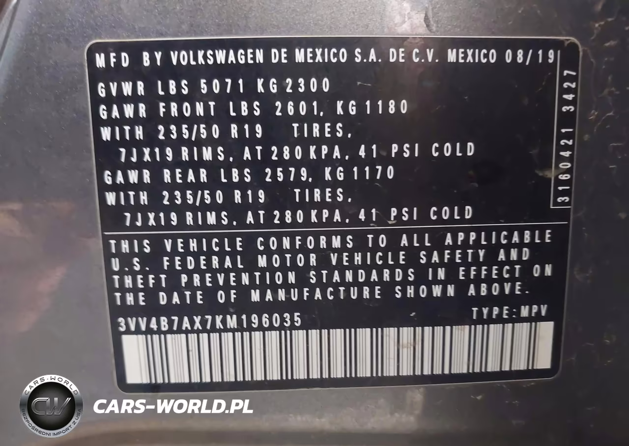 2019 Volkswagen Tiguan 2.0T Sel Premium-2.0T Sel Premium R-Line VIN:3VV4B7AX7KM196035 - 9