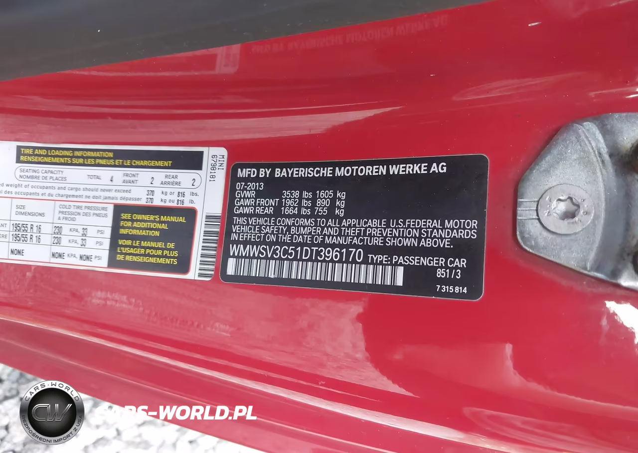 2013 Mini Hardtop Cooper S VIN:WMWSV3C51DT396170 - 9