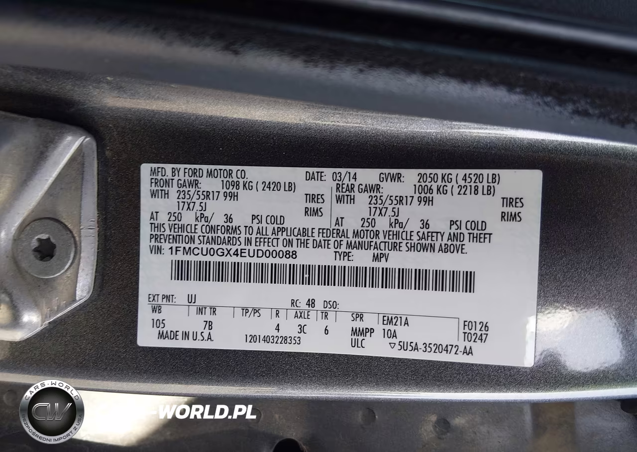2014 Ford Escape Se VIN:1FMCU0GX4EUD00088 - 9