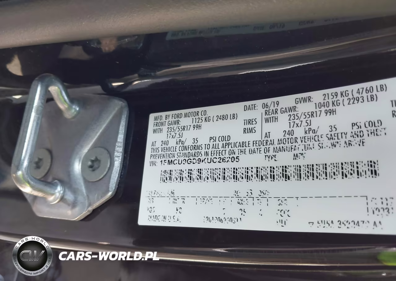 2019 Ford Escape Se VIN:1FMCU9GD9KUC26205 - 9