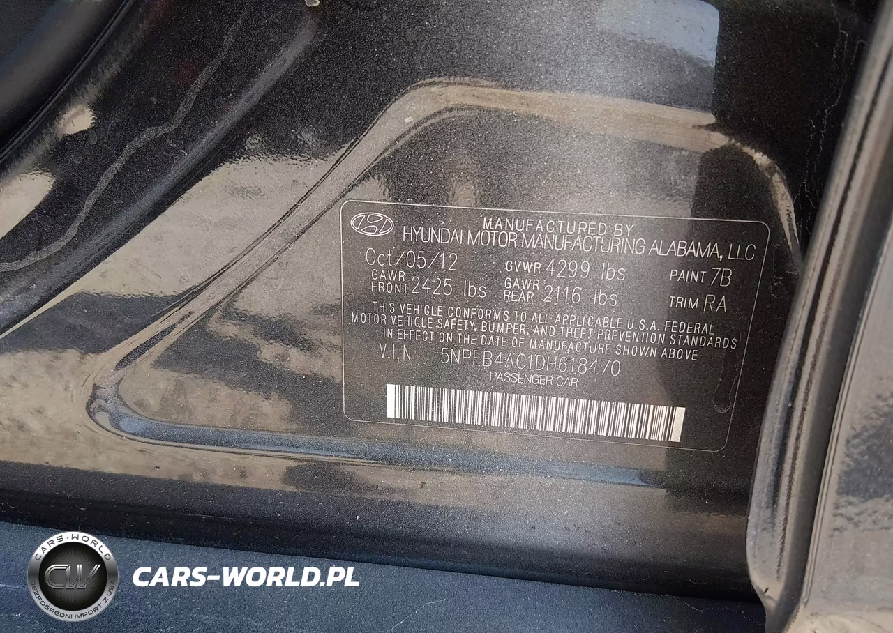 2013 Hyundai Sonata Gls VIN:5NPEB4AC1DH618470 - 9