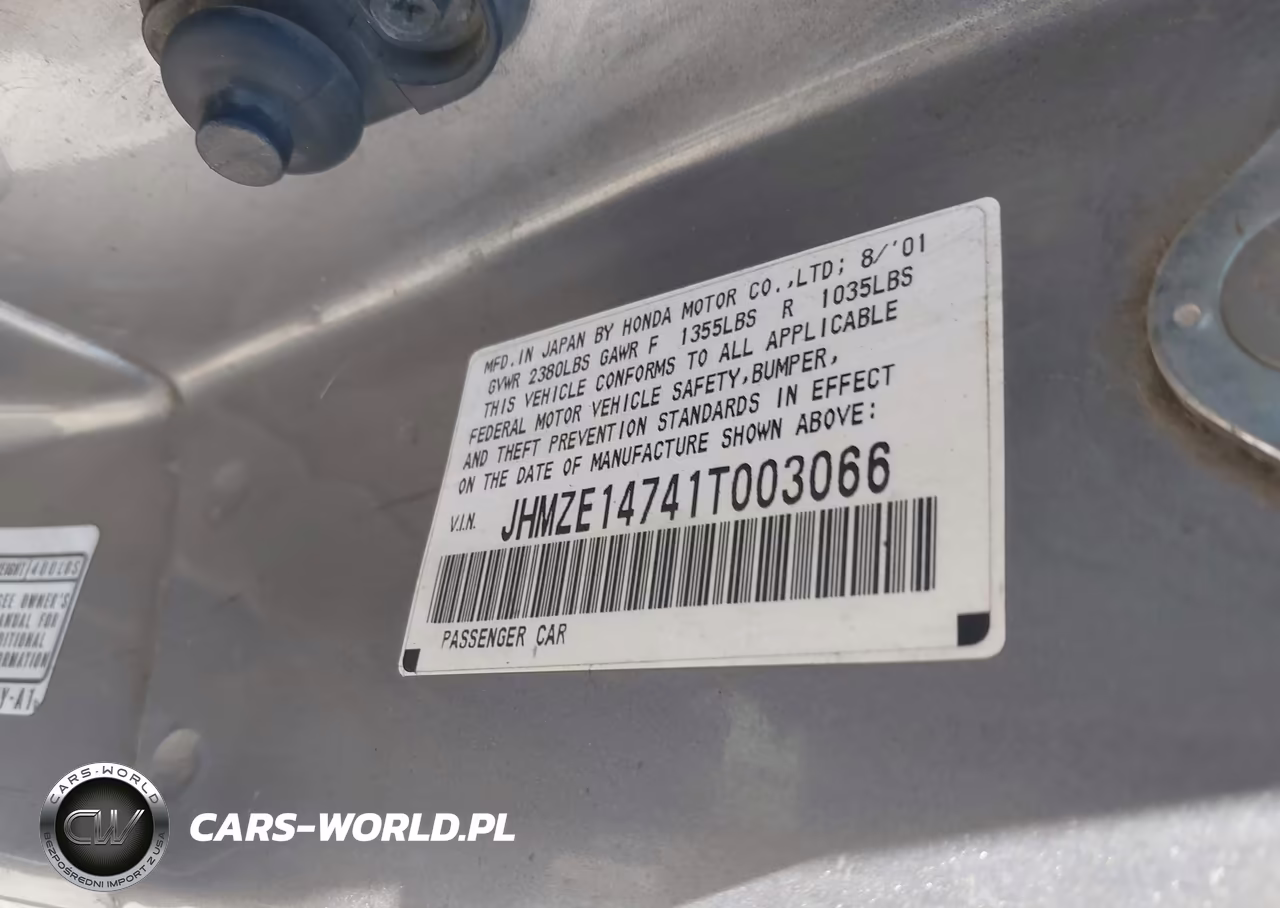 2001 Honda Insight Cvt VIN:JHMZE14741T003066 - 9