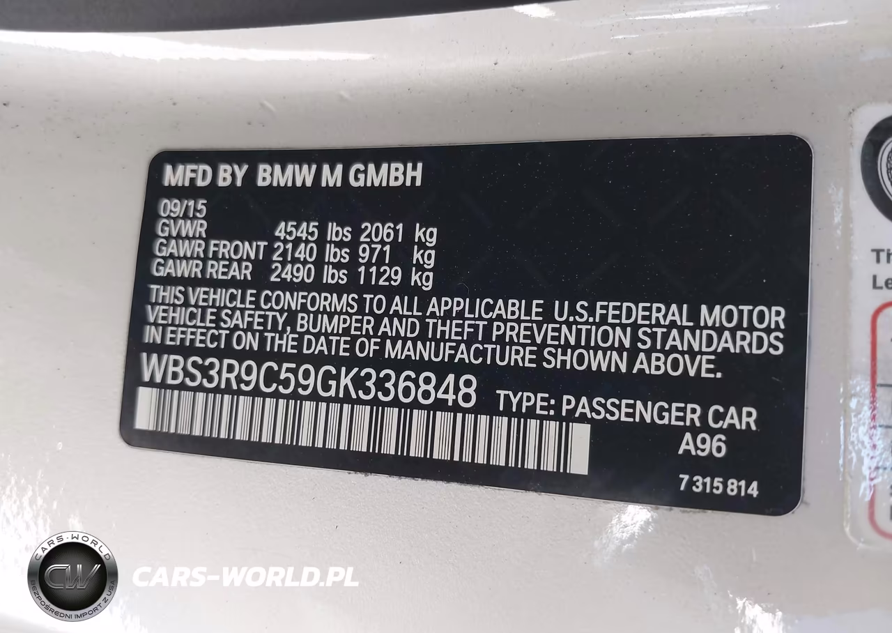 2016 BMW M4 VIN:WBS3R9C59GK336848 - 9
