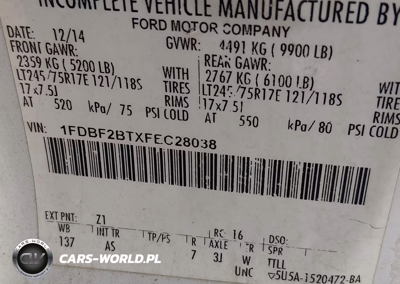 2015 Ford F-250 Xl VIN:1FDBF2BTXFEC28038 - 9