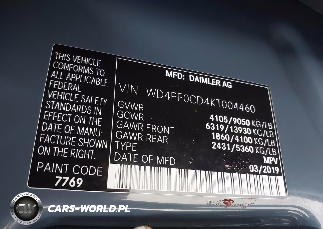 2019 Mercedes-Benz Sprinter 2500 High Roof V6 VIN:WD4PF0CD4KT004460 - 9