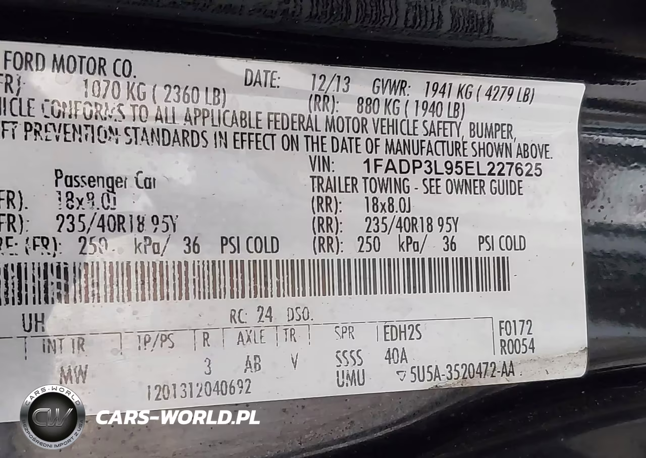2014 Ford Focus St VIN:1FADP3L95EL227625 - 9