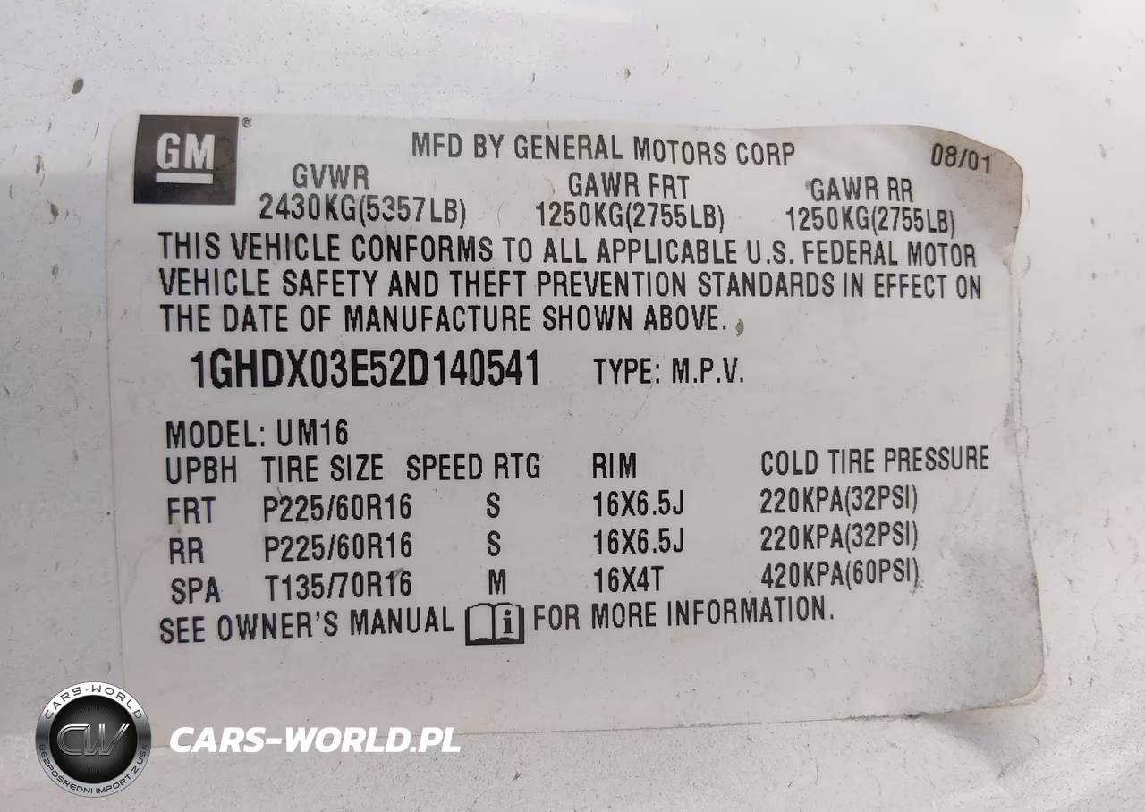 2002 Oldsmobile Silhouette Gls VIN:1GHDX03E52D140541 - 9