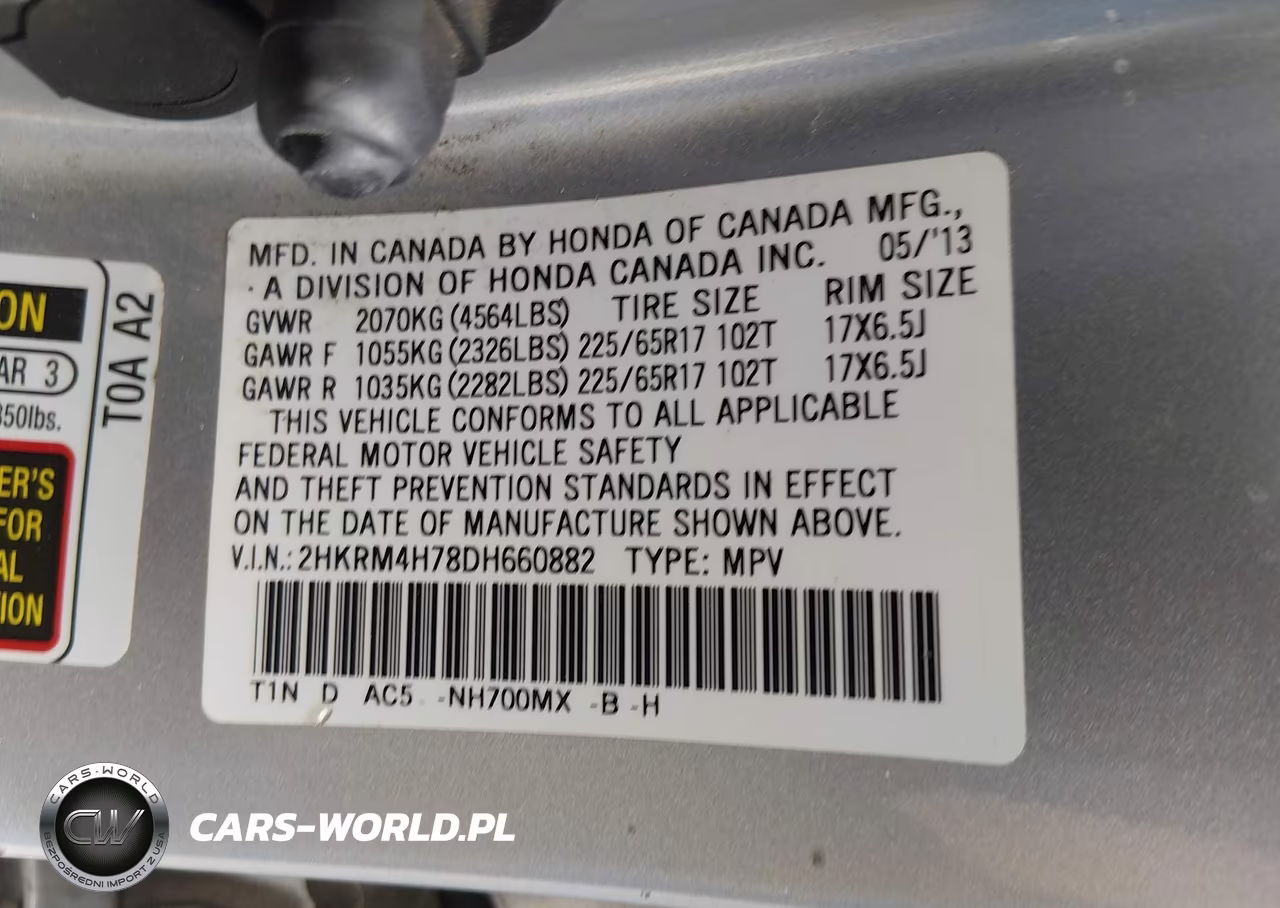 2013 Honda Cr-V Ex-L VIN:2HKRM4H78DH660882 - 9