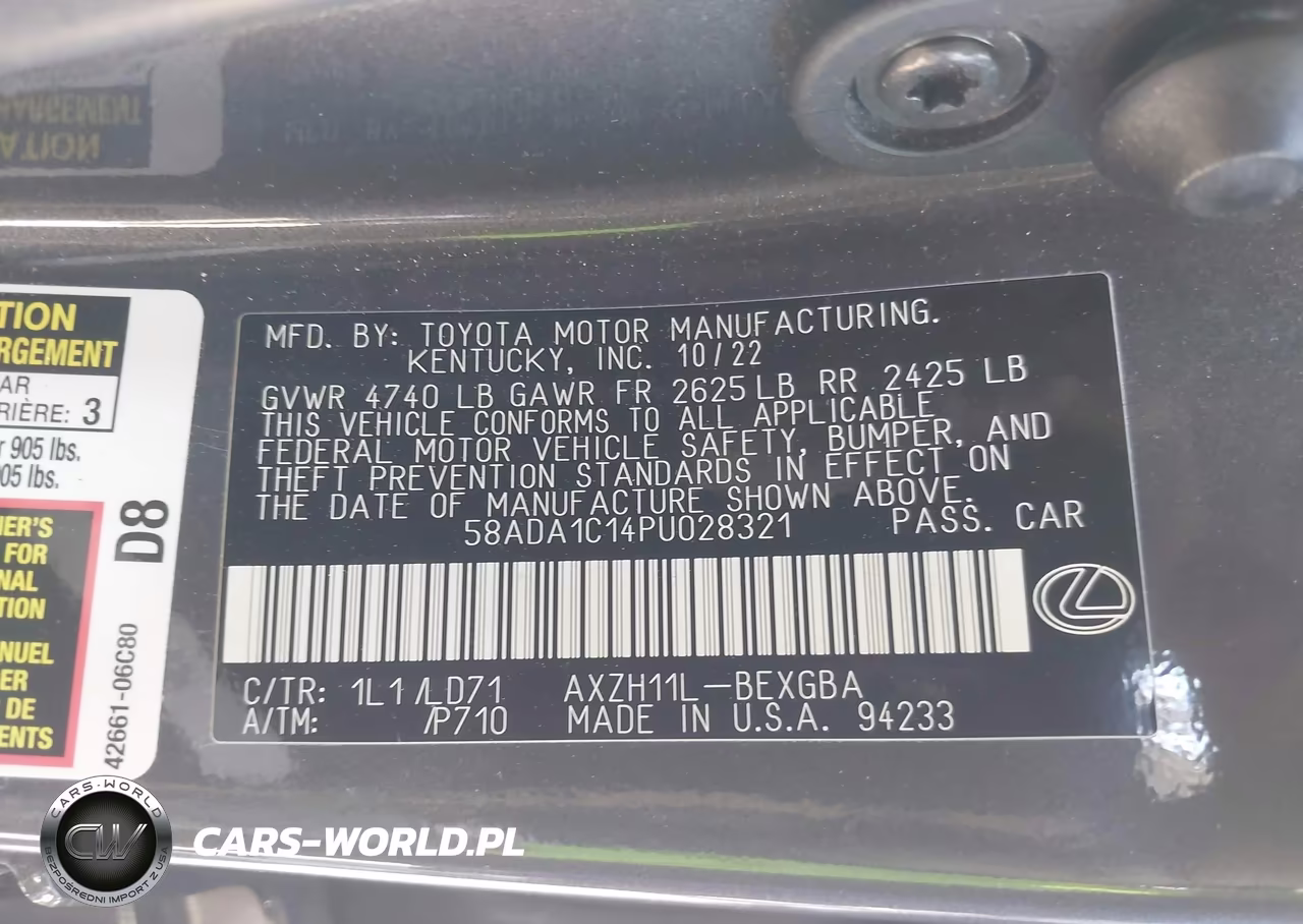 2023 Lexus Es 300H VIN:58ADA1C14PU028321 - 9