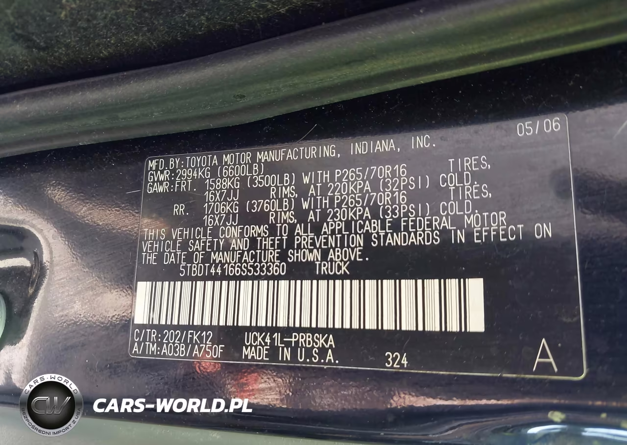 2006 Toyota Tundra Sr5 V8 VIN:5TBDT44166S533360 - 9