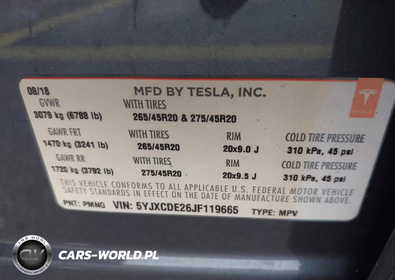 2018 Tesla Model X 100D-75D-P100D VIN:5YJXCDE26JF119665 - 9
