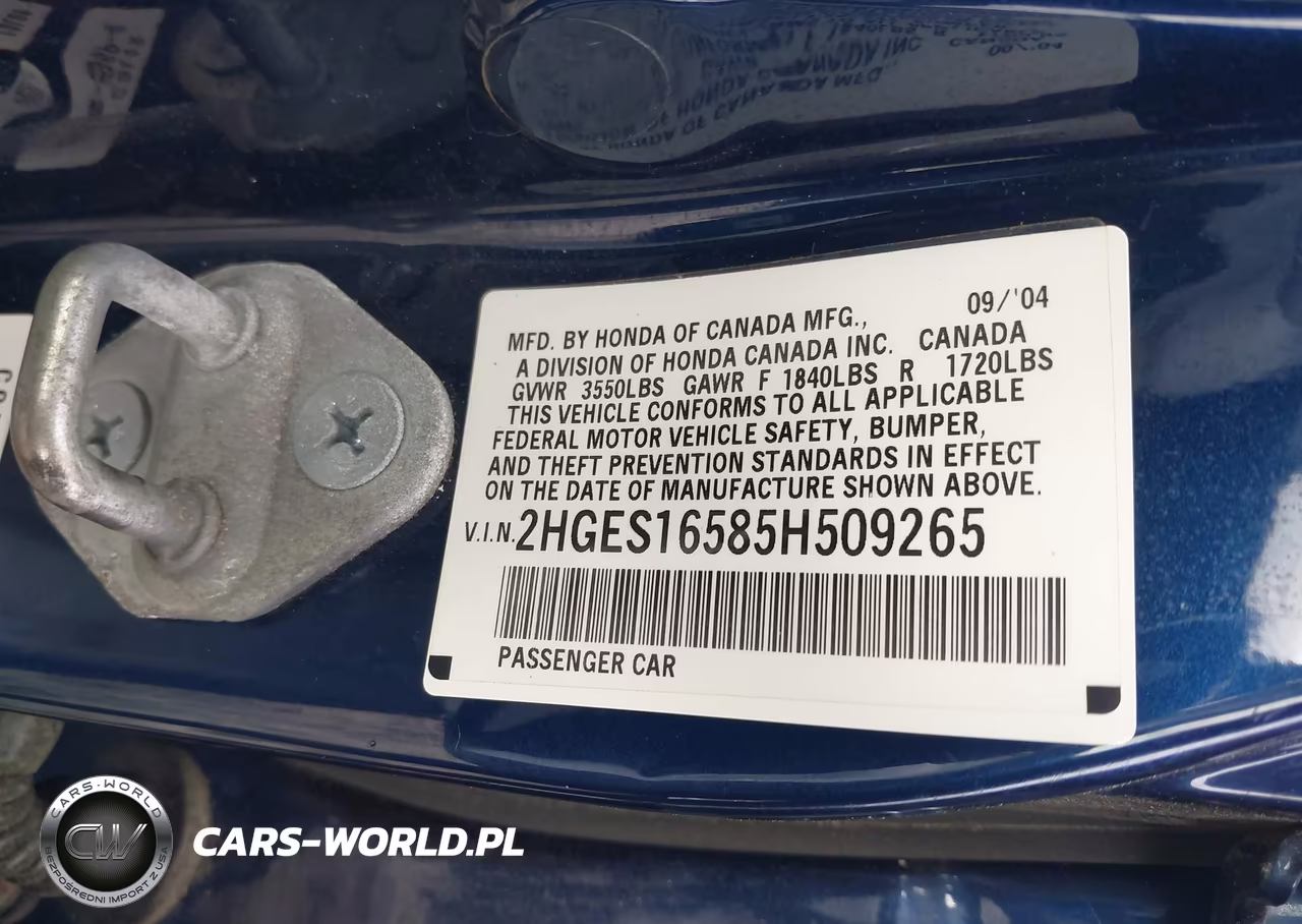 2005 Honda Civic Lx VIN:2HGES16585H509265 - 9