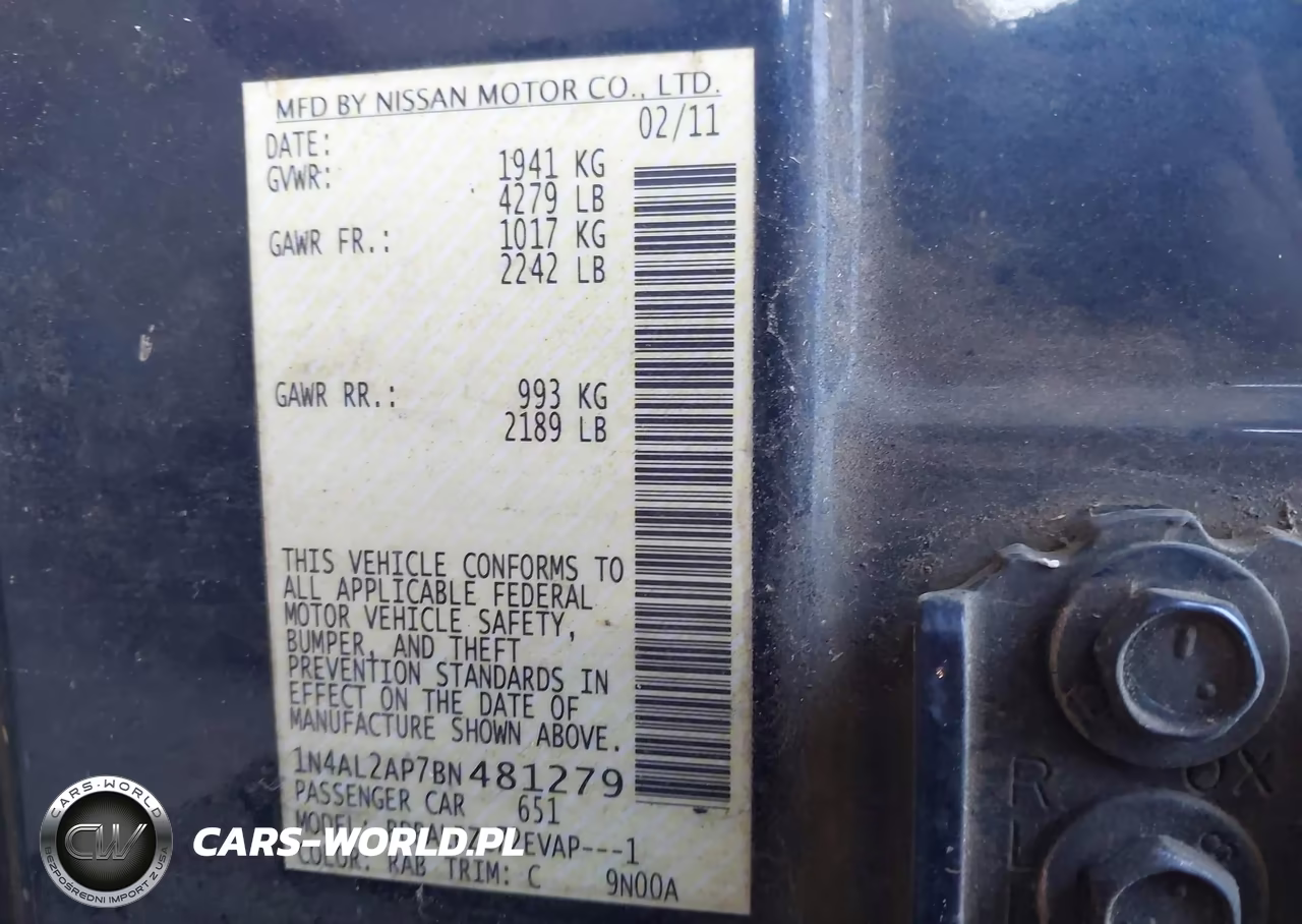 2011 Nissan Altima 2.5 S VIN:1N4AL2AP7BN481279 - 9
